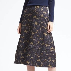 Banana Republic Stitched Floral Midi Skirt